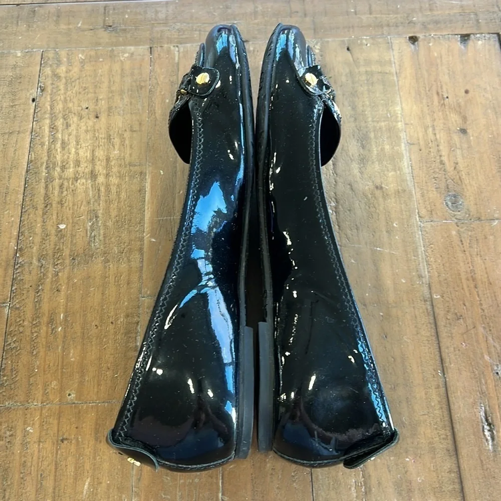 Tory Burch leopard pony hair patent leather flats women’s size 9 animal print